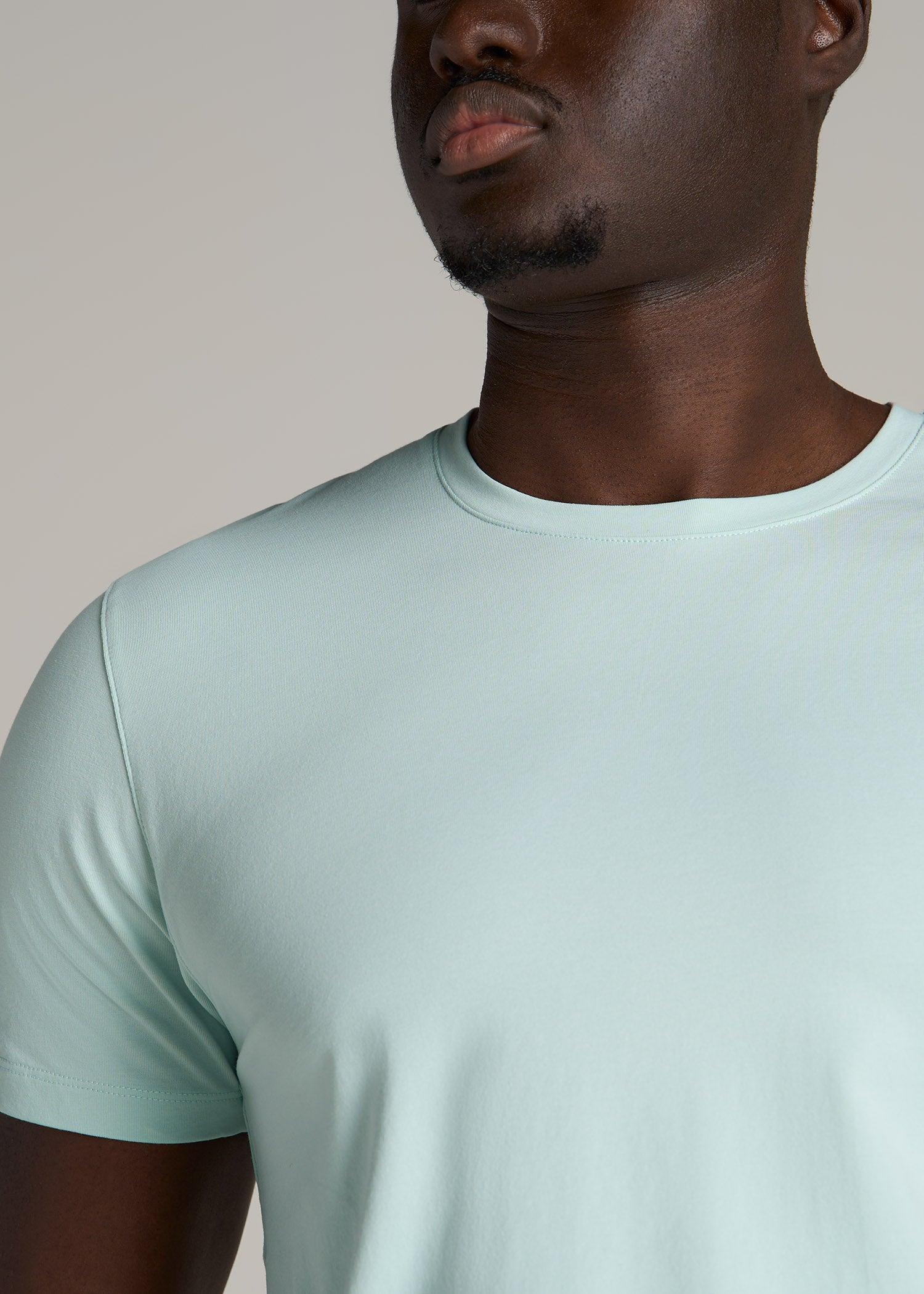 Stretch Cotton MODERN-FIT T-Shirt for Tall Men in Mint Product Image