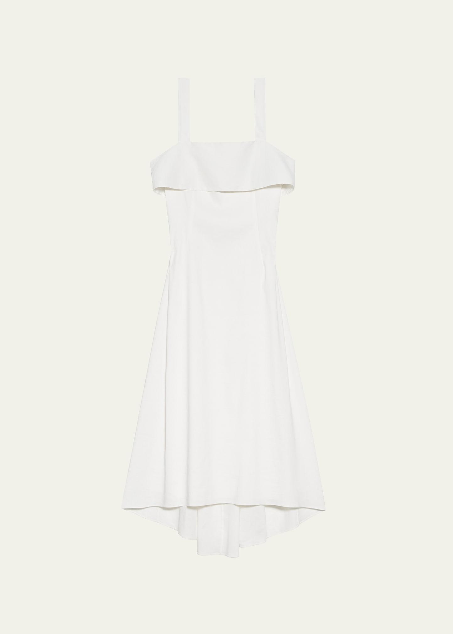 Flap Square-Neck Midi Dress Product Image