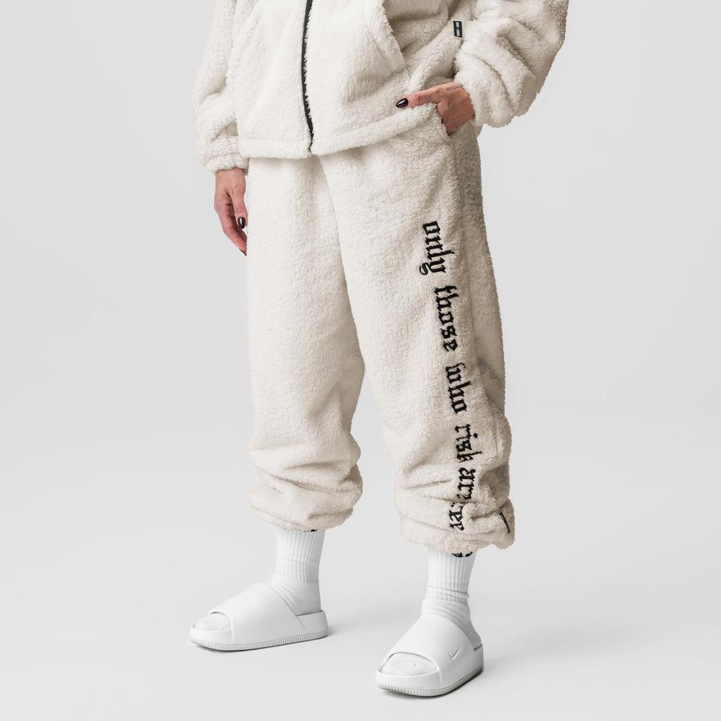 1008. Womens Sherpa Recovery Sweats - Ivory Cream/Black Product Image