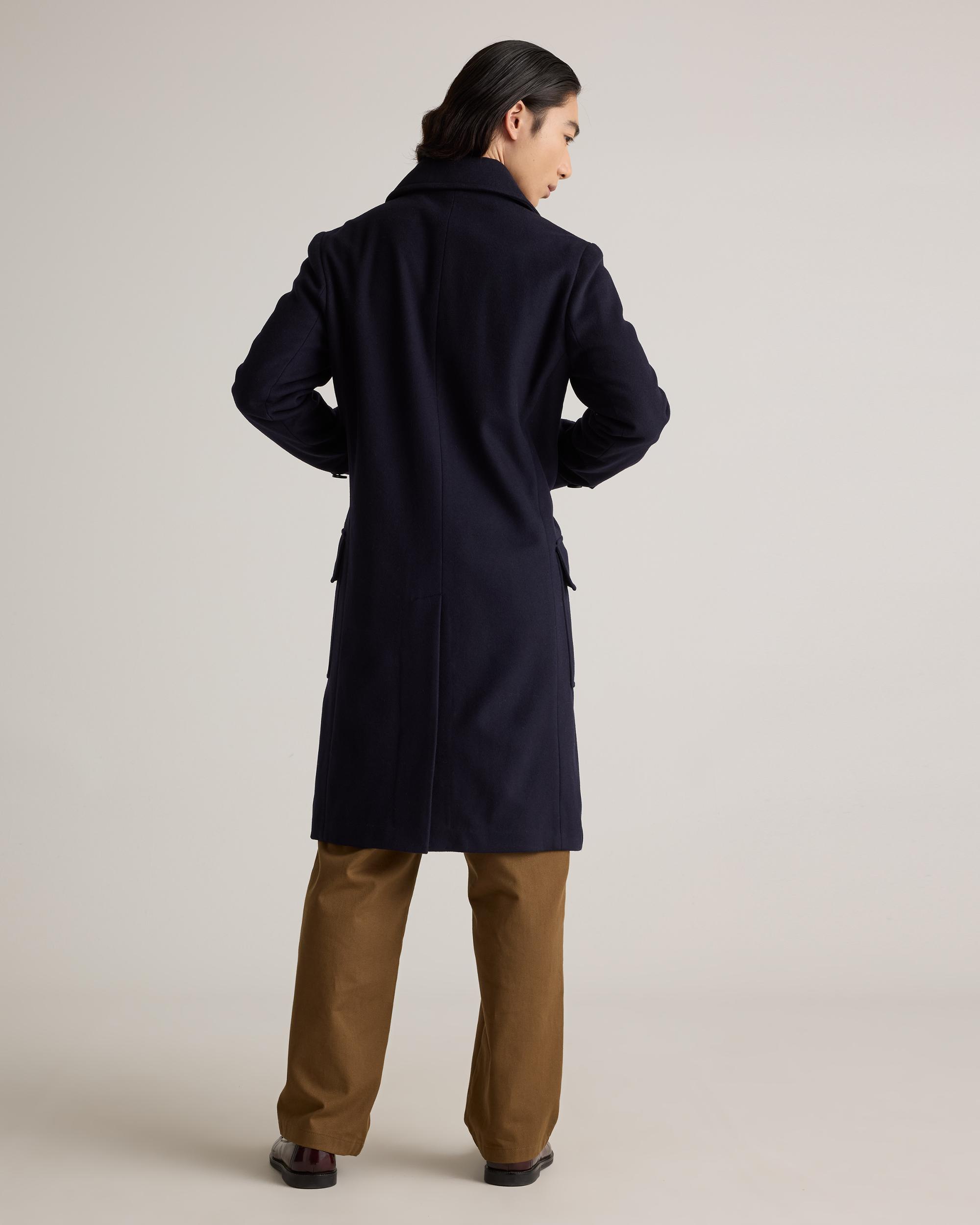 Quince | Men's Italian Wool Double-Breasted Officer Topcoat Size XL, Wool/Nylon Product Image