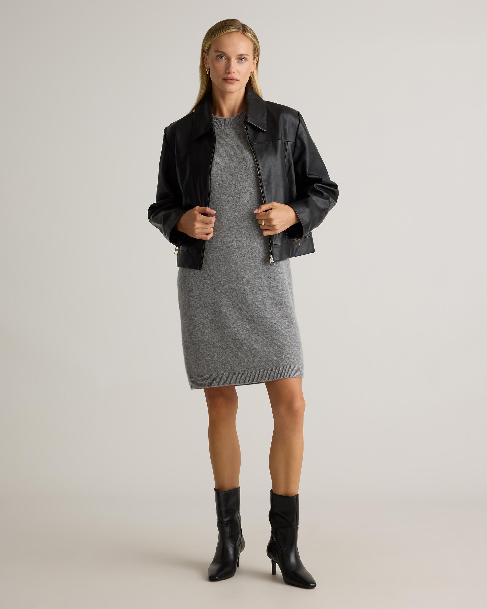 Quince | Women's Mongolian Cashmere Short Sleeve Mini Dress Size XL Product Image