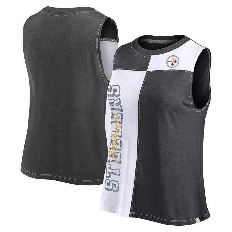 Women's Fanatics Branded Royal/White Buffalo Bills Script Color Block Tank Top, Size: Large, Blue Product Image