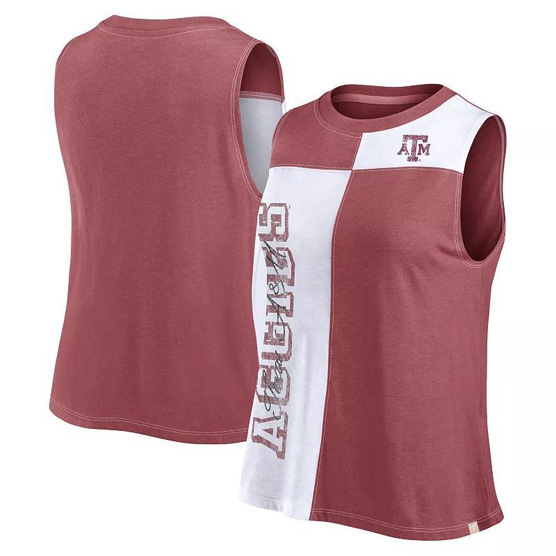 Women's Fanatics Maroon/White Texas A&M Aggies Colorblock High Neck Tank Top, Size: Small, Red Product Image