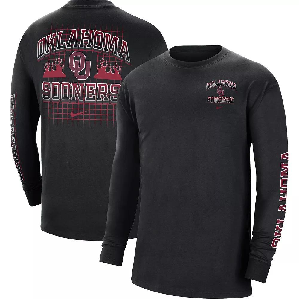 Men's Nike Black Oklahoma Sooners Tour Max 90 Long Sleeve T-Shirt, Size: Large Product Image
