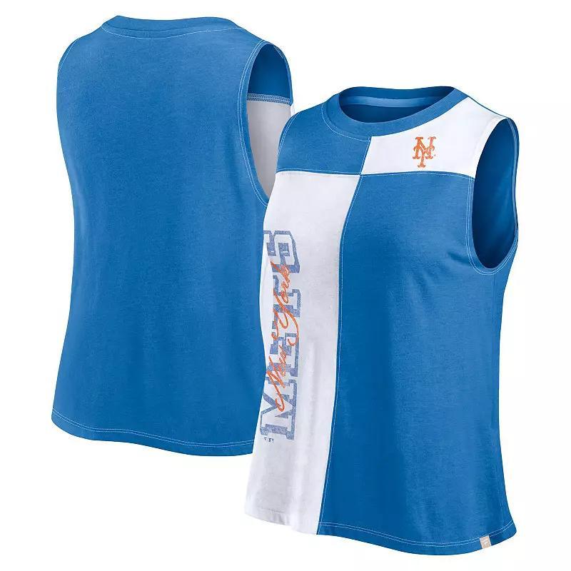 Women's Fanatics Branded Royal/White Buffalo Bills Script Color Block Tank Top, Size: Large, Blue Product Image