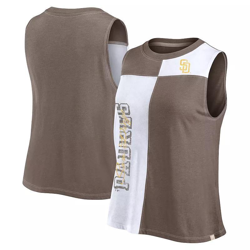 Women's Fanatics Branded Royal/White Buffalo Bills Script Color Block Tank Top, Size: Large, Blue Product Image