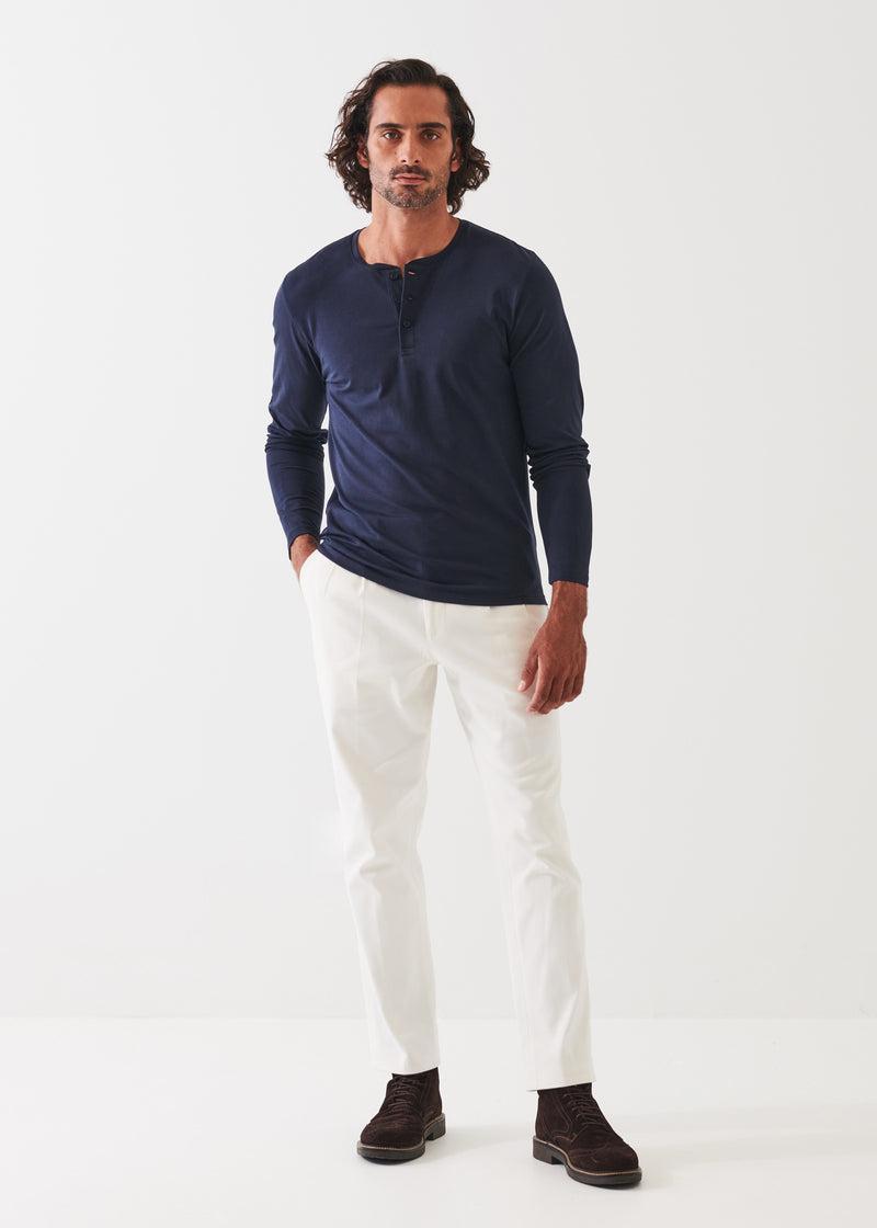 PATRICK ASSARAF PIMA COTTON STRETCH HENLEY Product Image