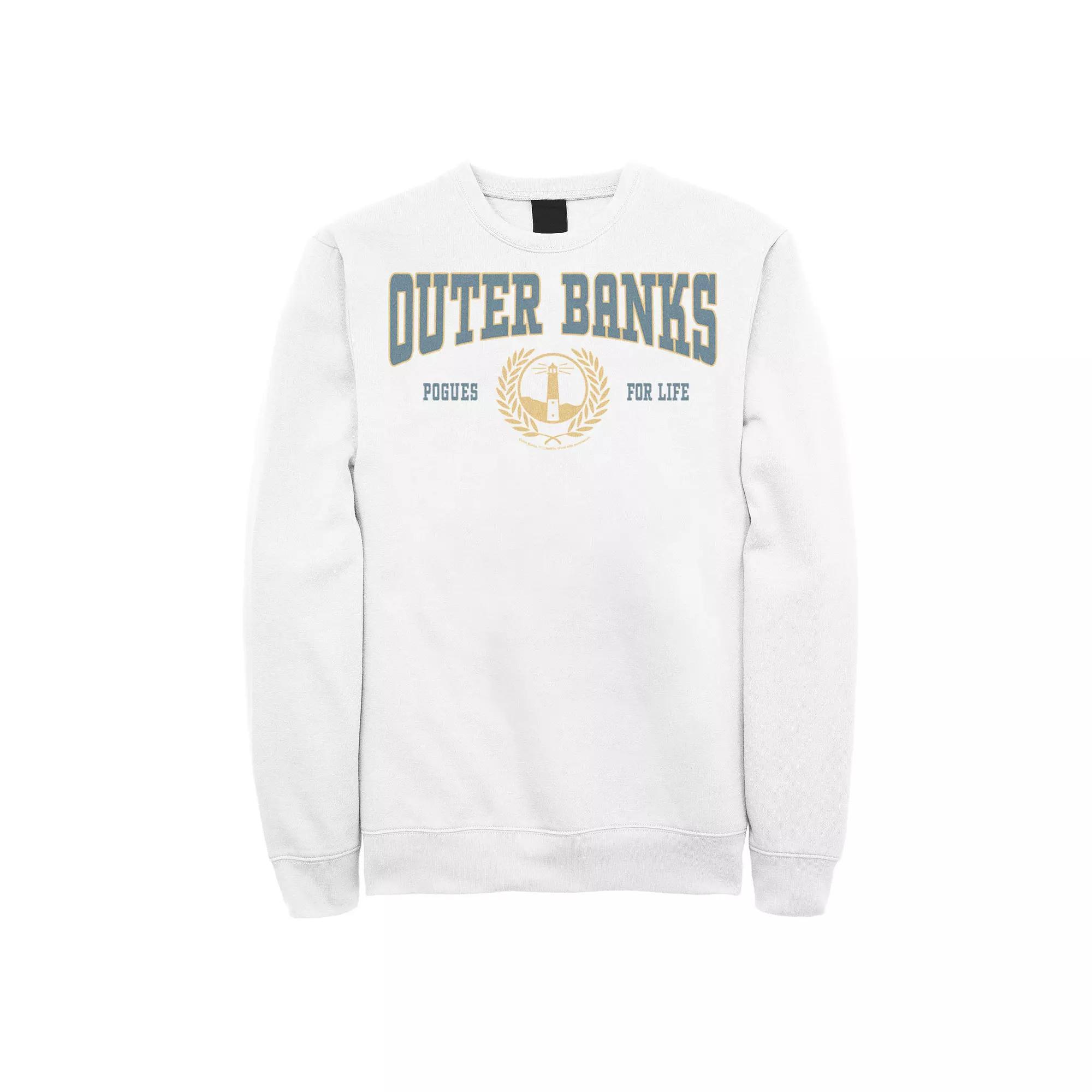 Men's Outer Banks Collegiate Style Crest Sweatshirt, Boy's, Size: Medium, White Product Image