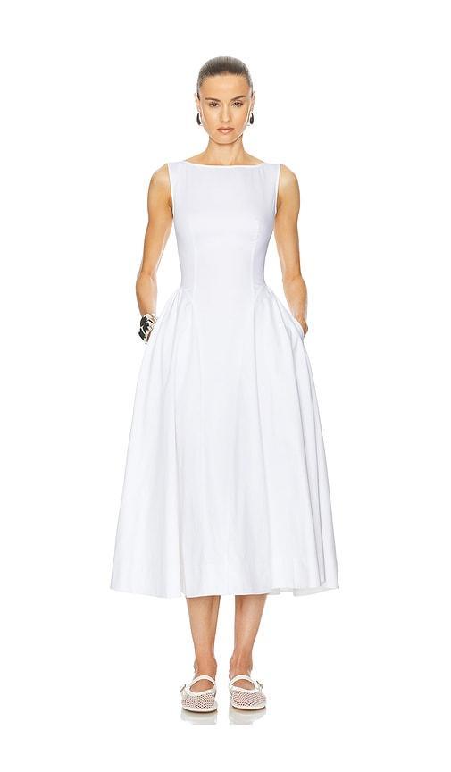 Stretch Cotton Sateen Midi Dress Helsa Product Image
