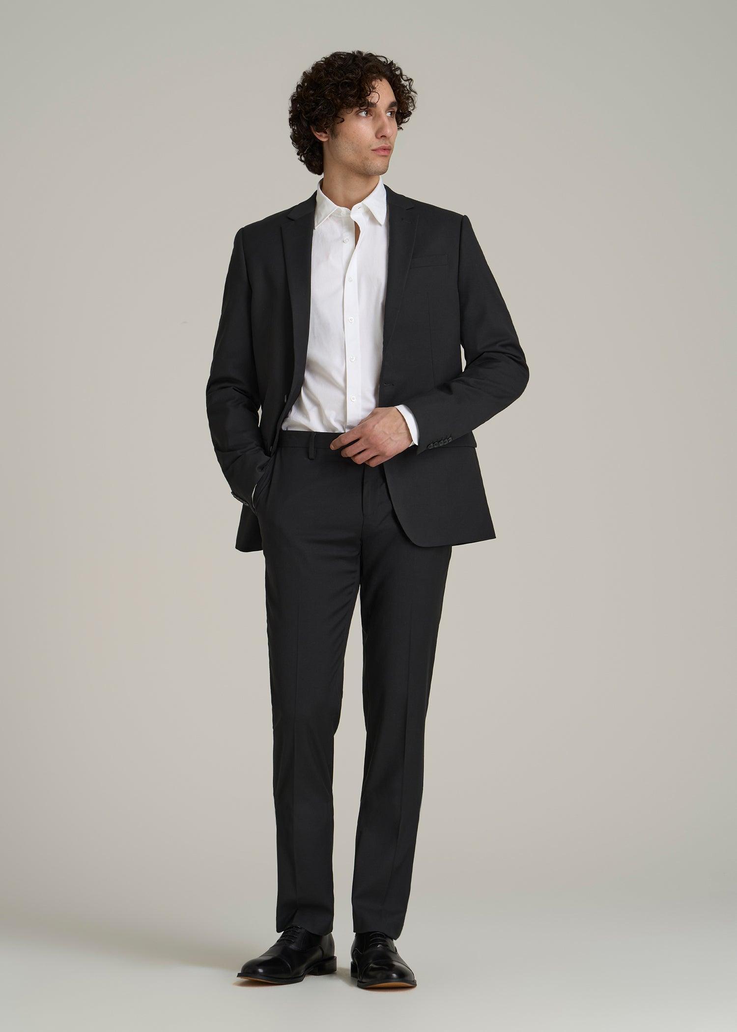 Suit Trousers for Tall Men in Black Product Image