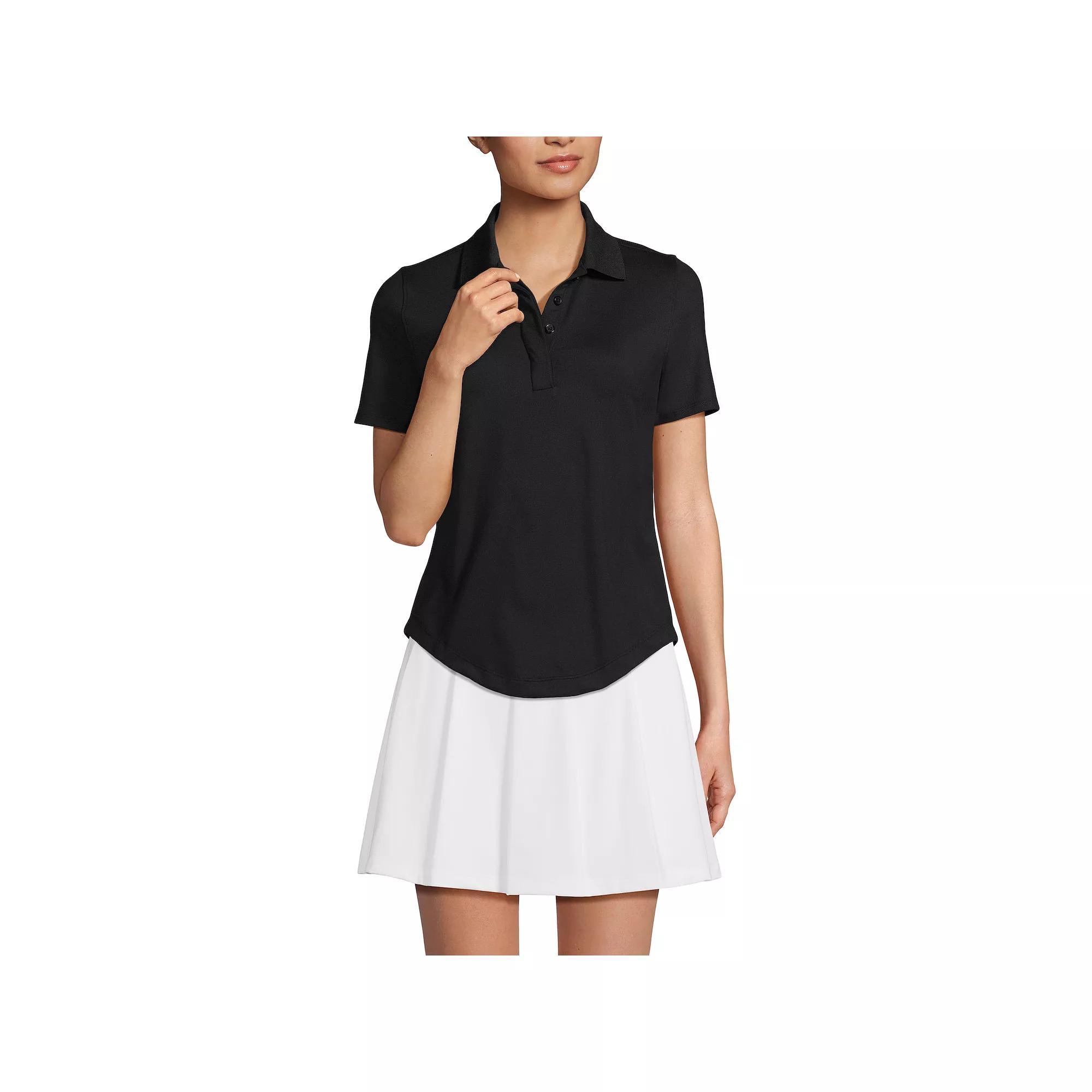 Women's Lands' End Short Sleeve High Impact Polo Top, Size: Large, Deep  Blue Product Image