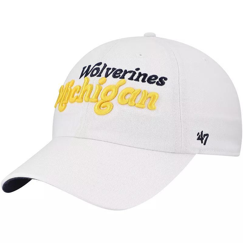 Women's '47 White Michigan Wolverines Pensacola Clean Up Adjustable Hat Product Image