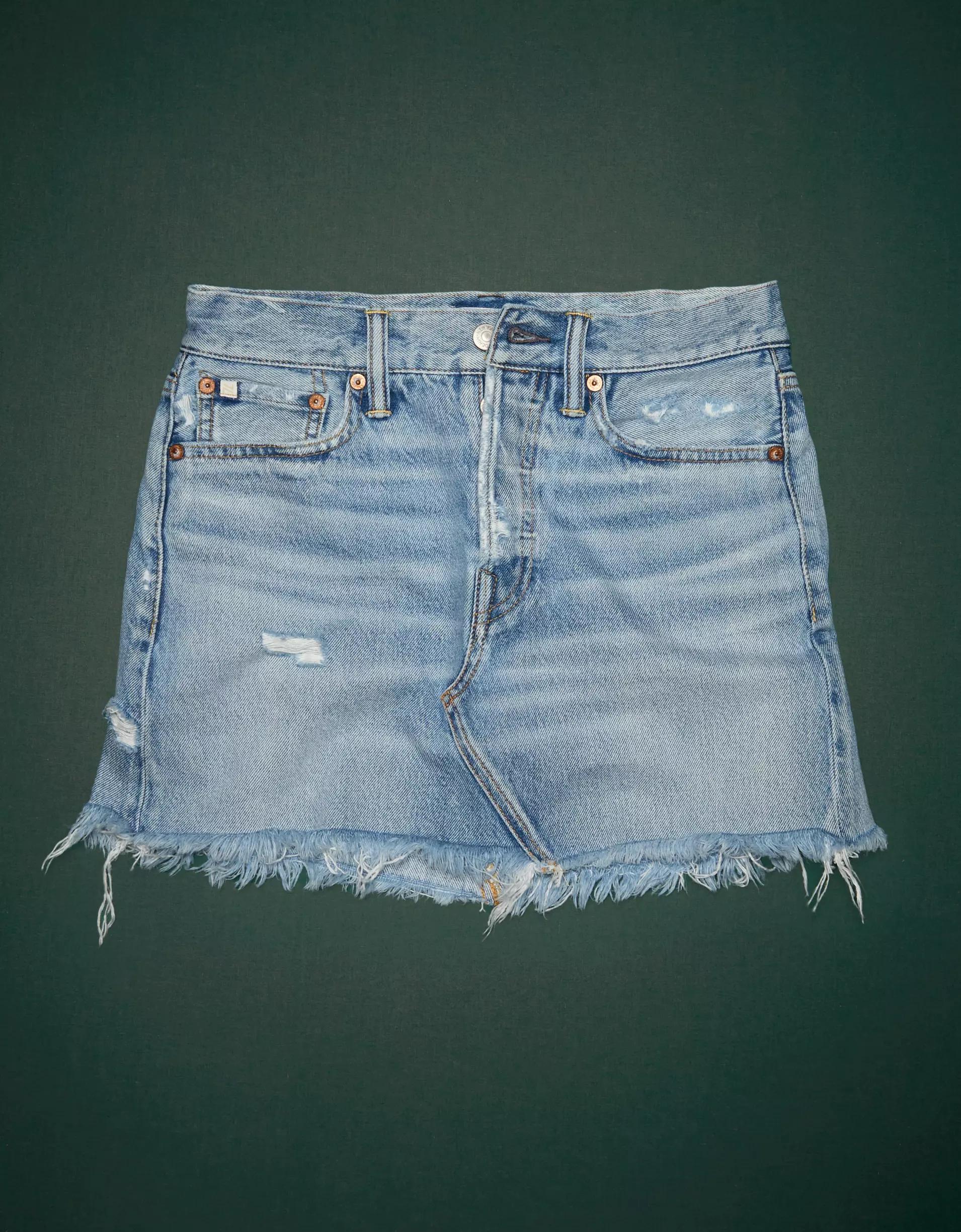 AE77 Premium Denim Mini Skirt Product Image