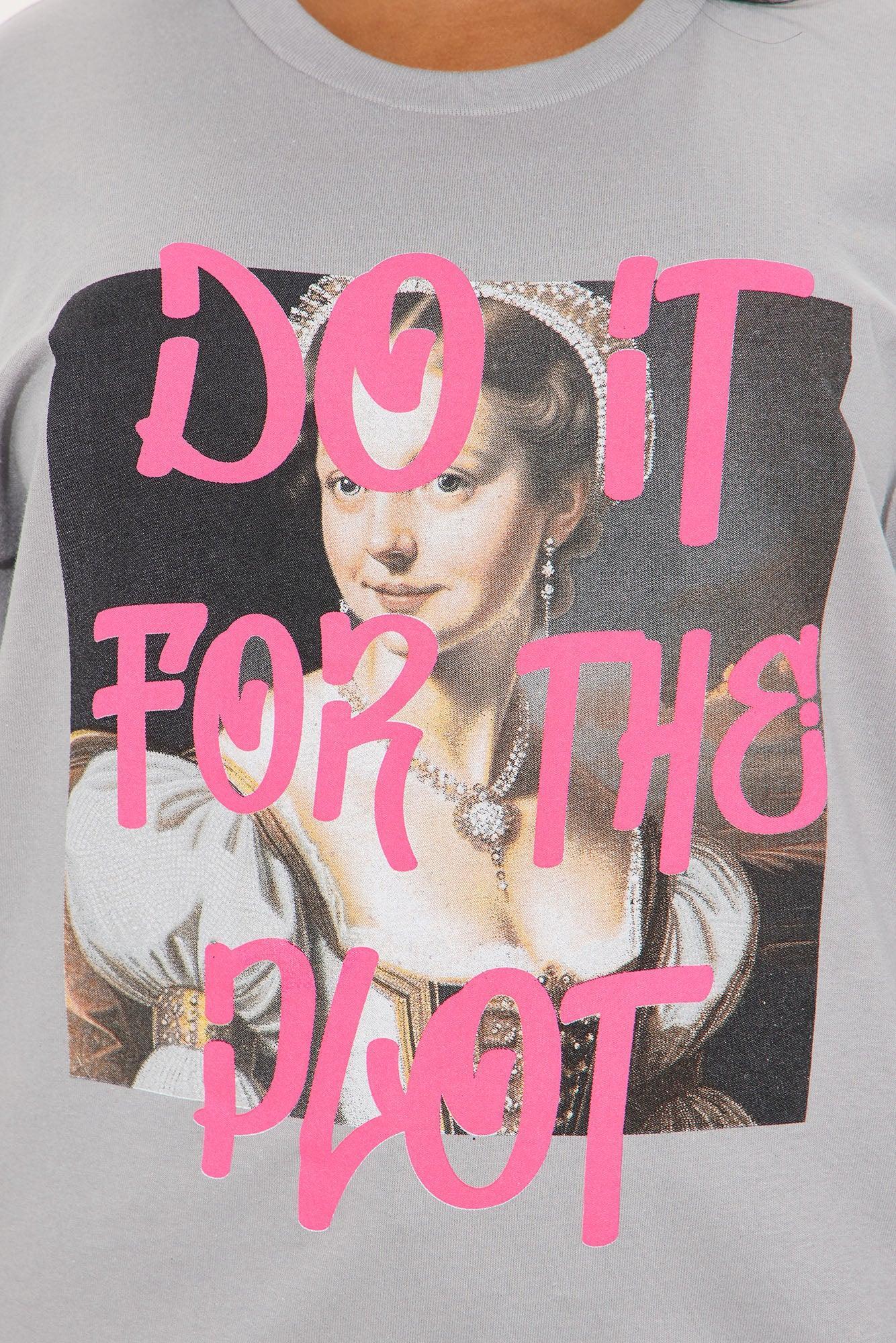 Do It For The Plot Oversized Tee - Charcoal Product Image