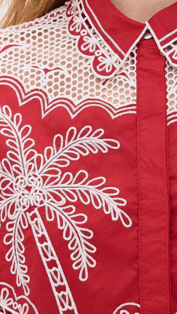 FARM Rio Red Palm Trees Shirt | Shopbop Product Image
