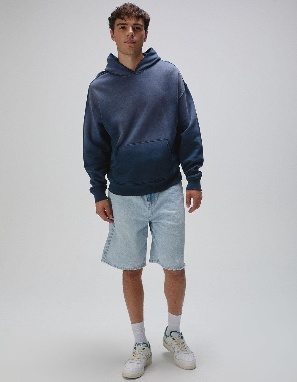 RSQ Mens Faded Oversized Hoodie - BLACK Product Image
