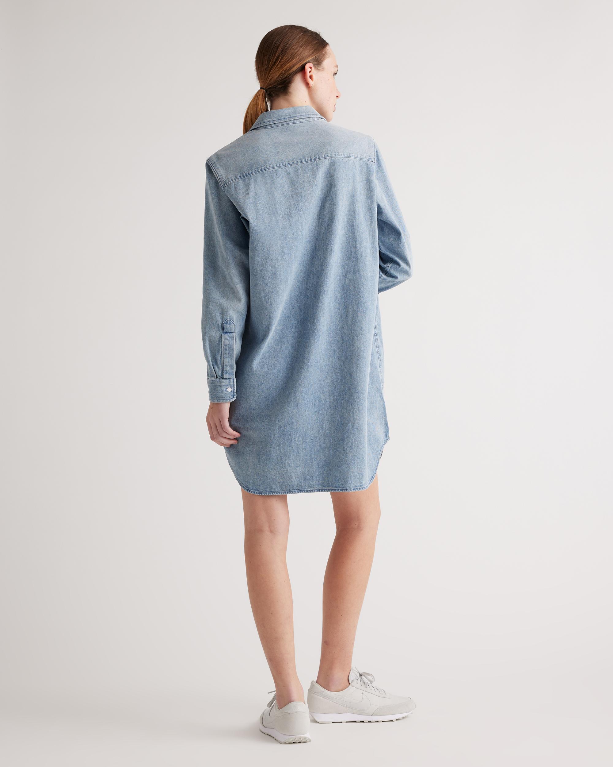 Quince | Women's Distressed Denim Shirt Dress Cotton Product Image