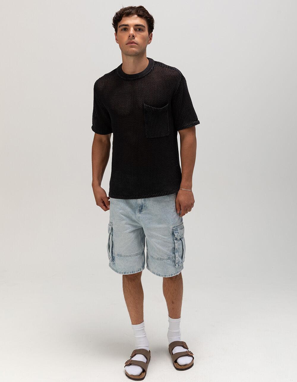 RSQ Mens Crochet Pocket Tee - BLACK Product Image