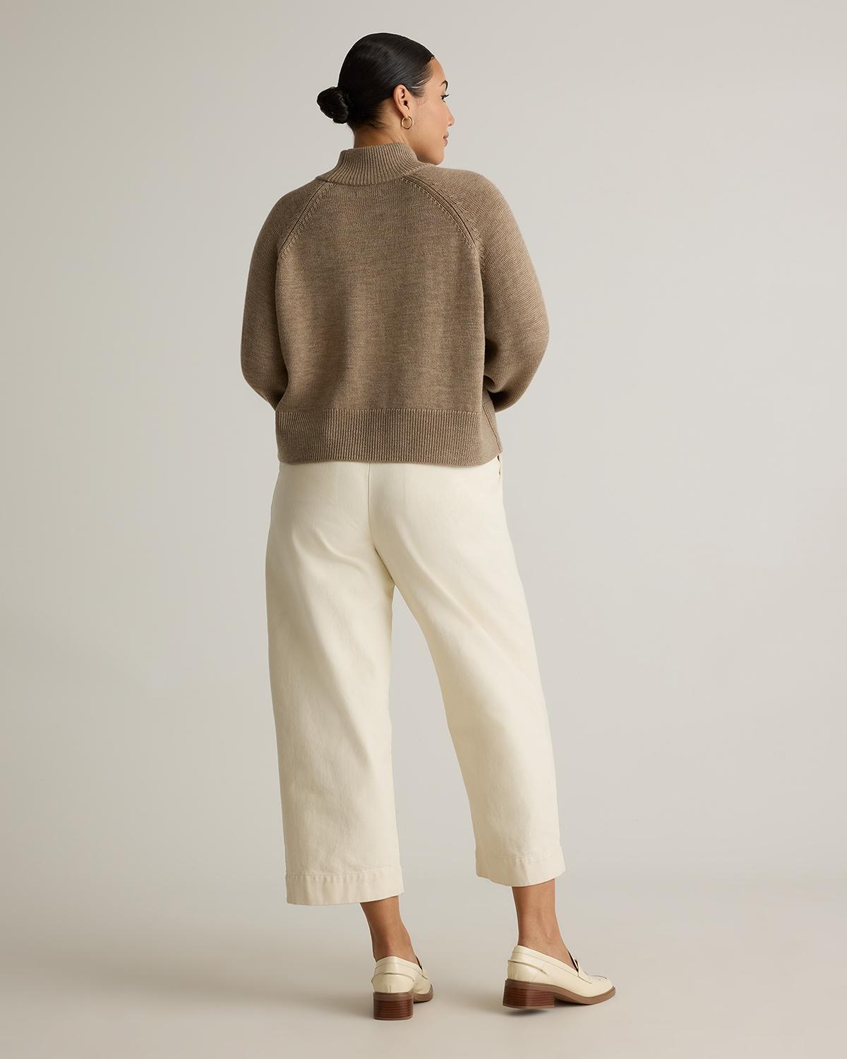 Quince | Women's Australian Merino Wool Cropped Mock Neck Sweater Size XL Product Image