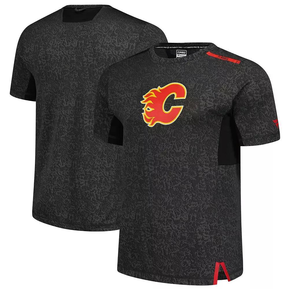 Men's Fanatics Black Calgary Flames Authentic Pro Performance T-Shirt, Size: Medium, Flm Black Product Image