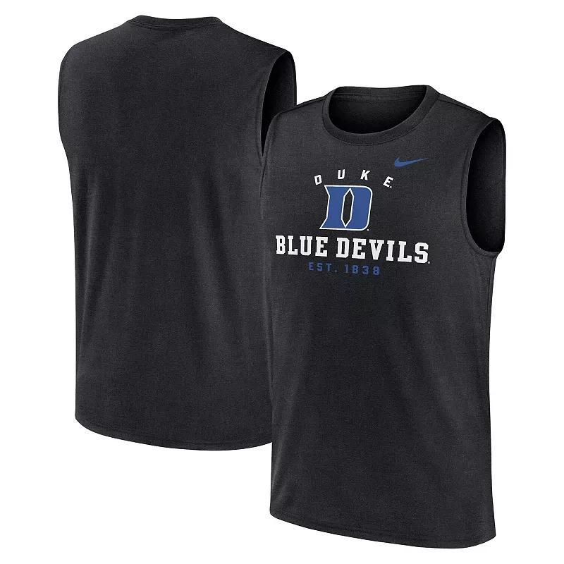 Men's Nike Black Duke Blue Devils Primetime Legend Lock Up Performance Muscle Tank Top, Size: XL Product Image