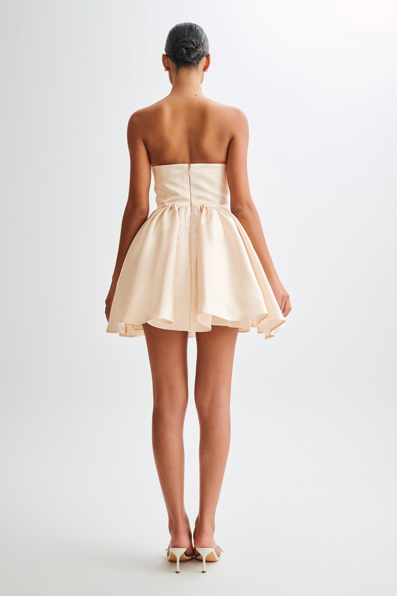 Hollie Structured Corset Mini Dress - Gold Product Image