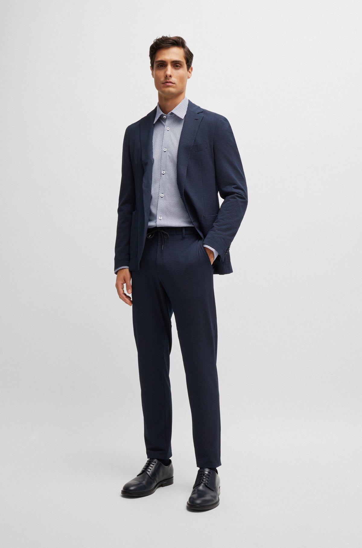 Slim-fit shirt in a printed performance-stretch blend Product Image