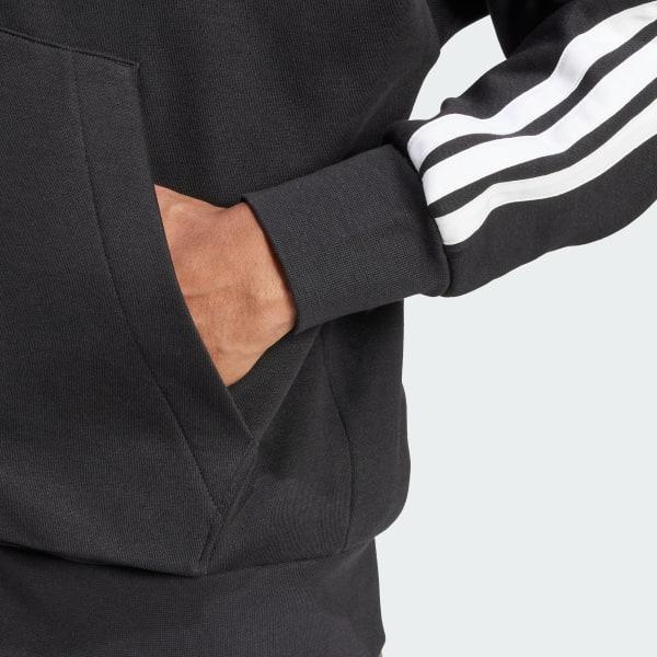 Men's adidas Essentials 3-Stripes Fleece Sportswear Zip Front Hoodie, Size: Medium, Medium Grey Grey Product Image