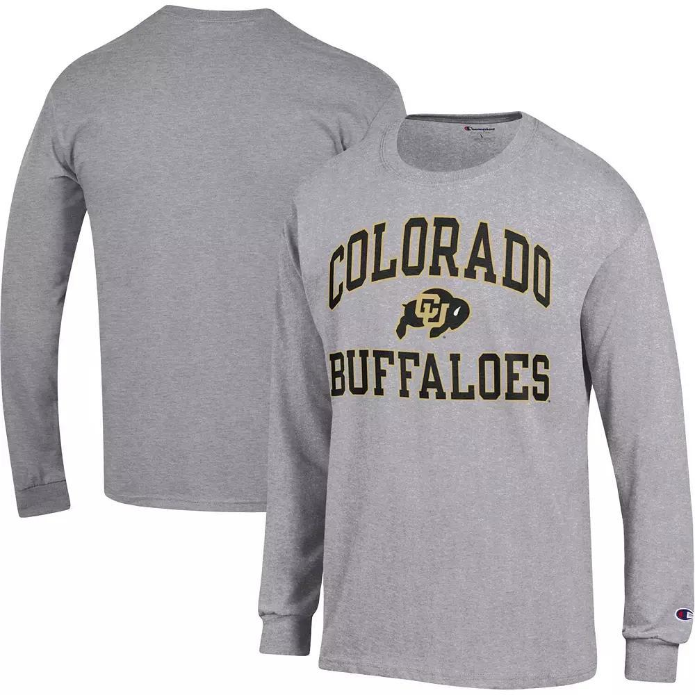 Men's Champion Heather Gray Colorado Buffaloes High Motor Long Sleeve T-Shirt, Size: Small, Grey Product Image