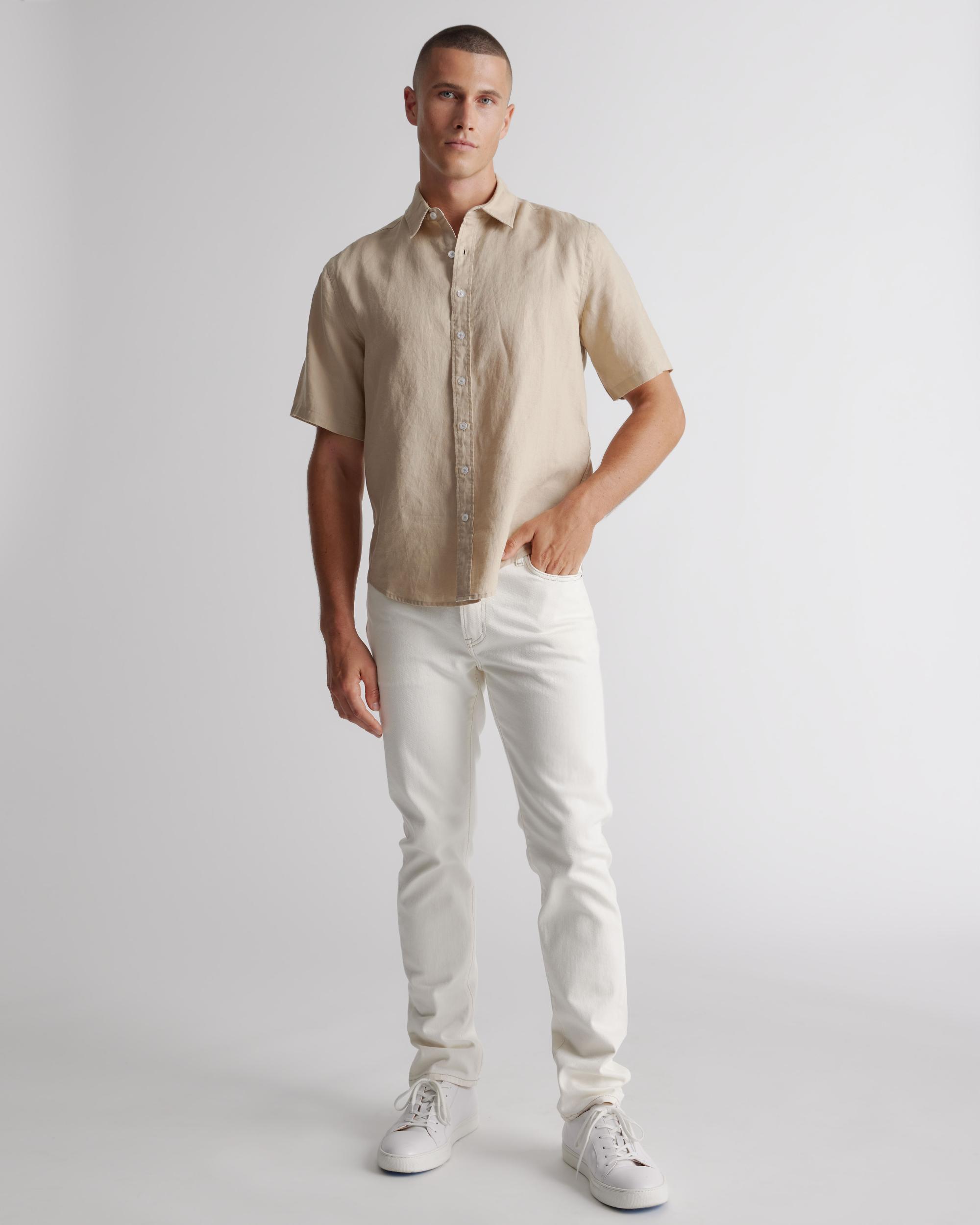Quince | Men's 100% European Linen Relaxed Short Sleeve Shirt Product Image