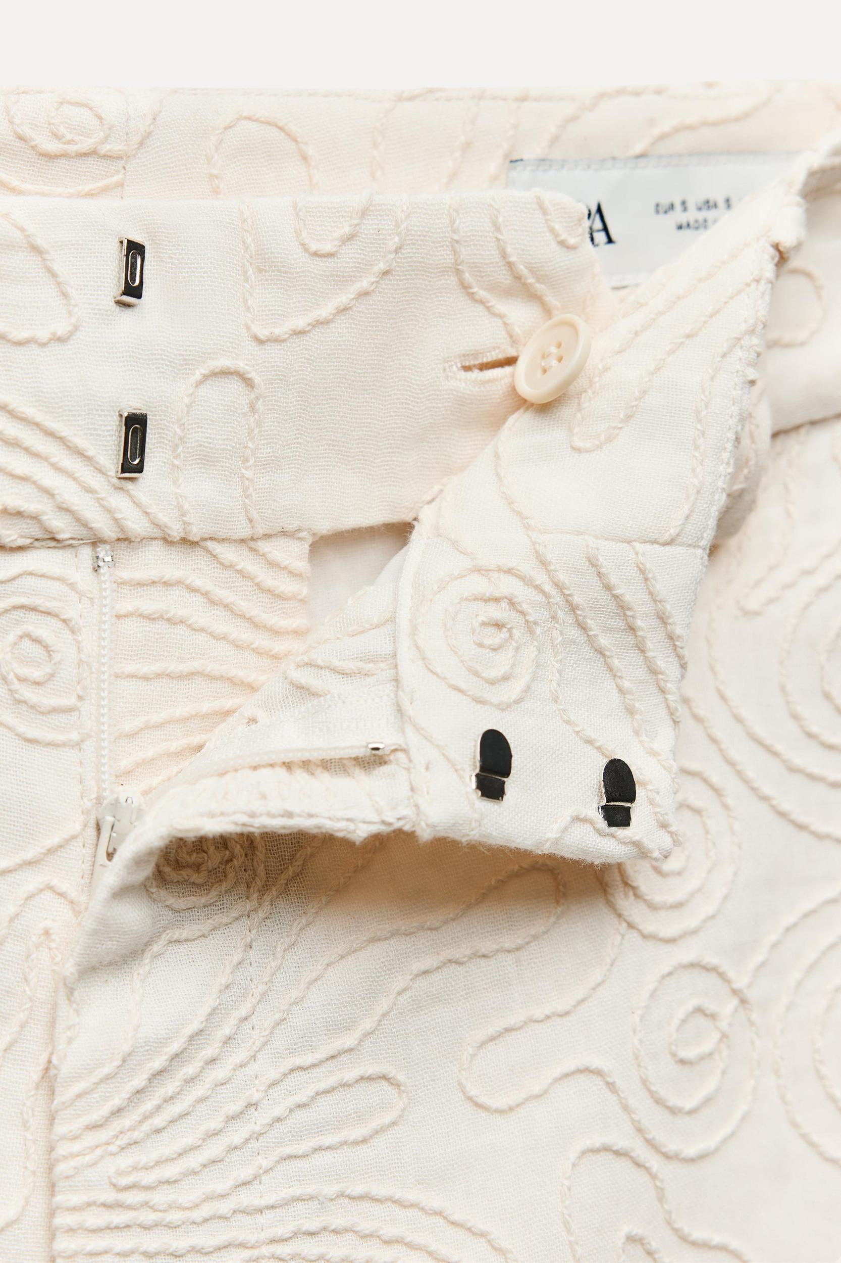 EMBROIDERED CULOTTE PANTS ZW COLLECTION Product Image