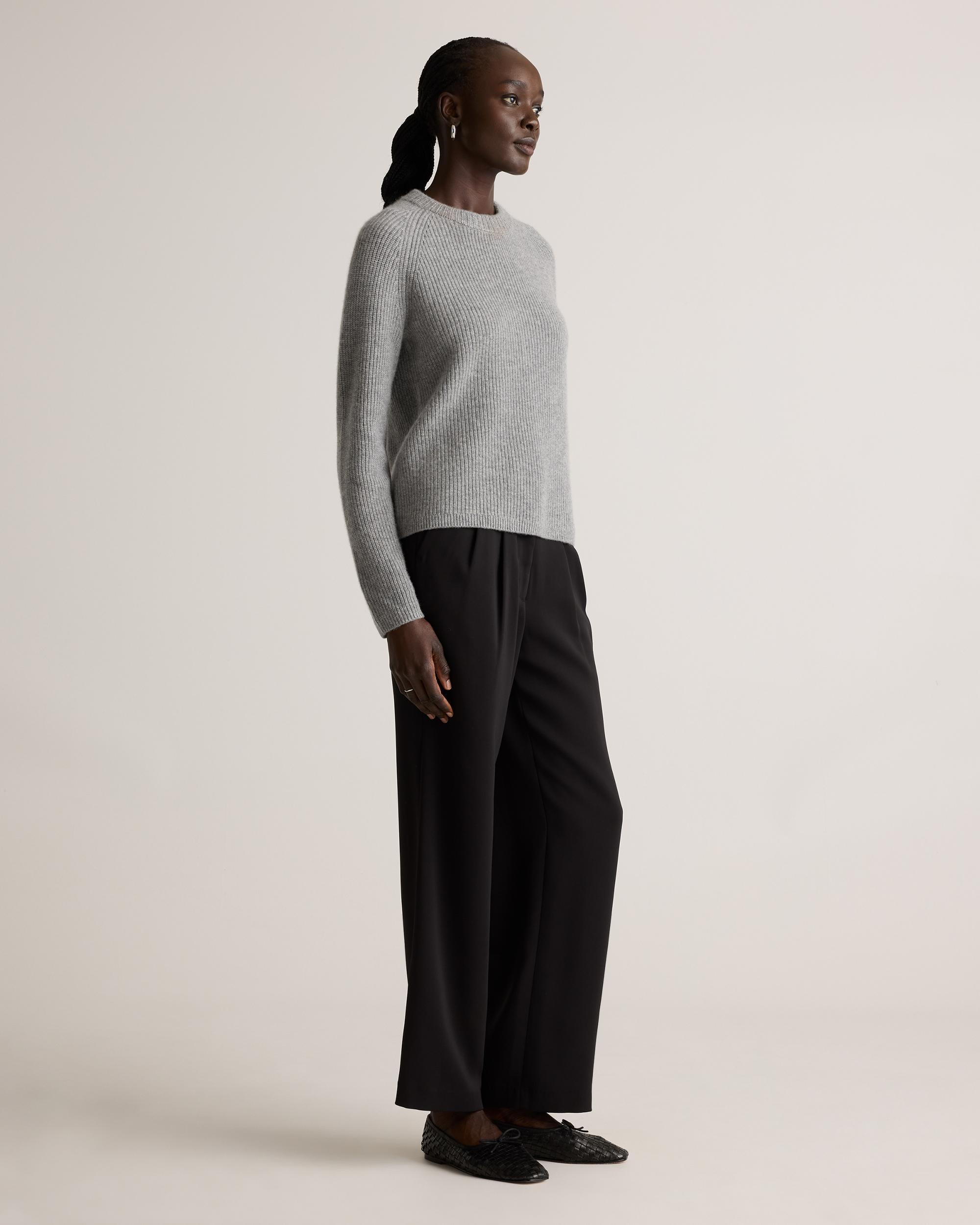 Quince | Women's Mongolian Cashmere Fisherman Crewneck knit Sweater Product Image
