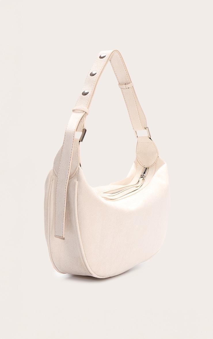 Off White Suede Oversized Slouchy Shoulder Bag Product Image