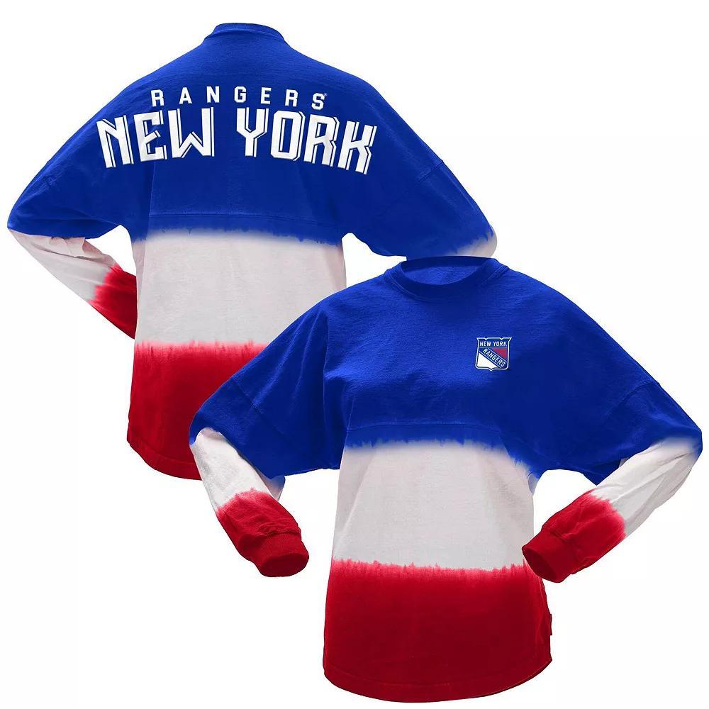 Women's Fanatics Branded Blue/Red New York Rangers Ombre Long Sleeve T-Shirt, Size: Small, Ran Blue Product Image