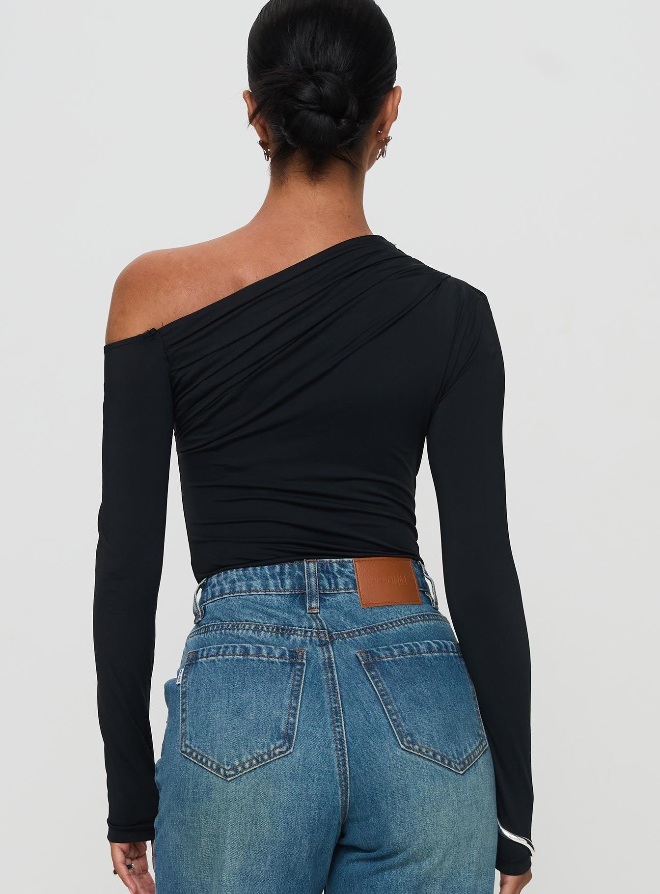 Antilles One Shoulder Bodysuit Black Product Image