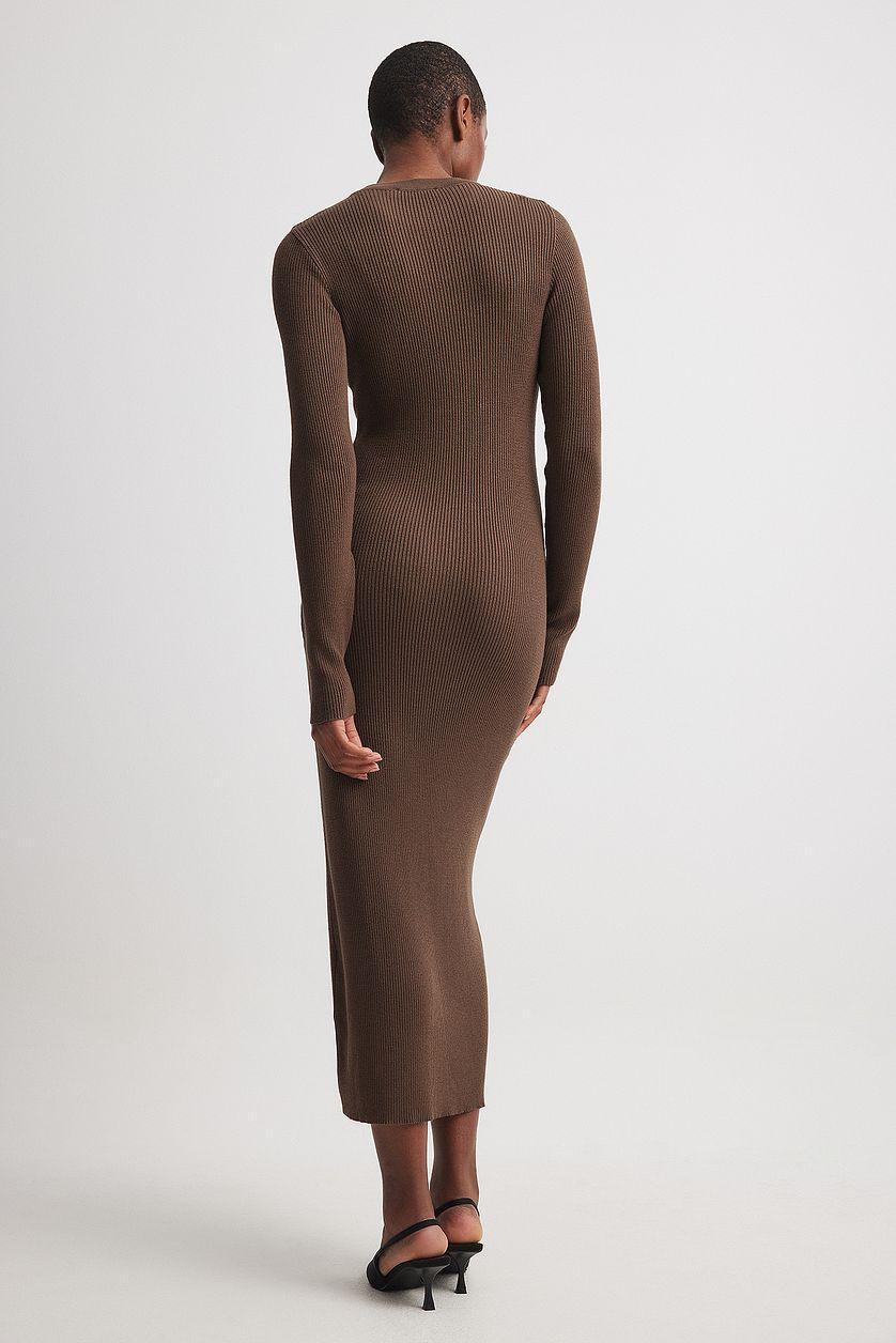 Ribbed Knitted Midi Dress Product Image