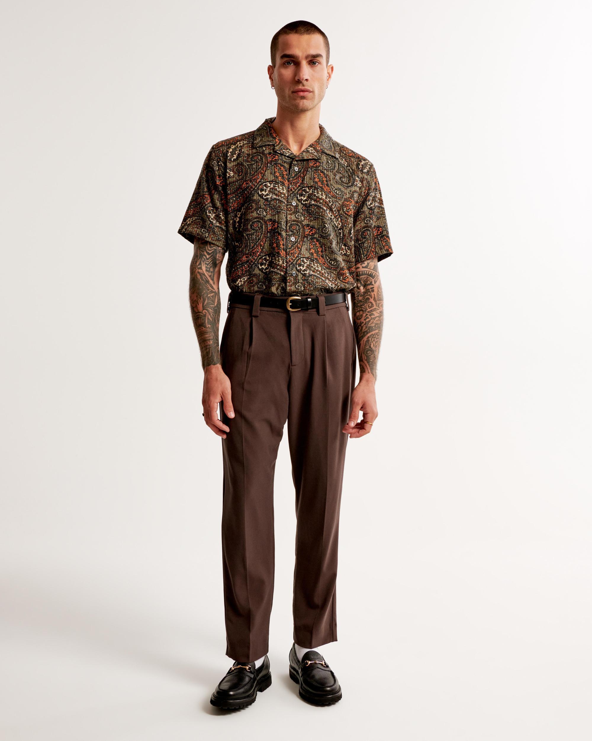 Camp Collar Textured Button-Up Shirt Product Image