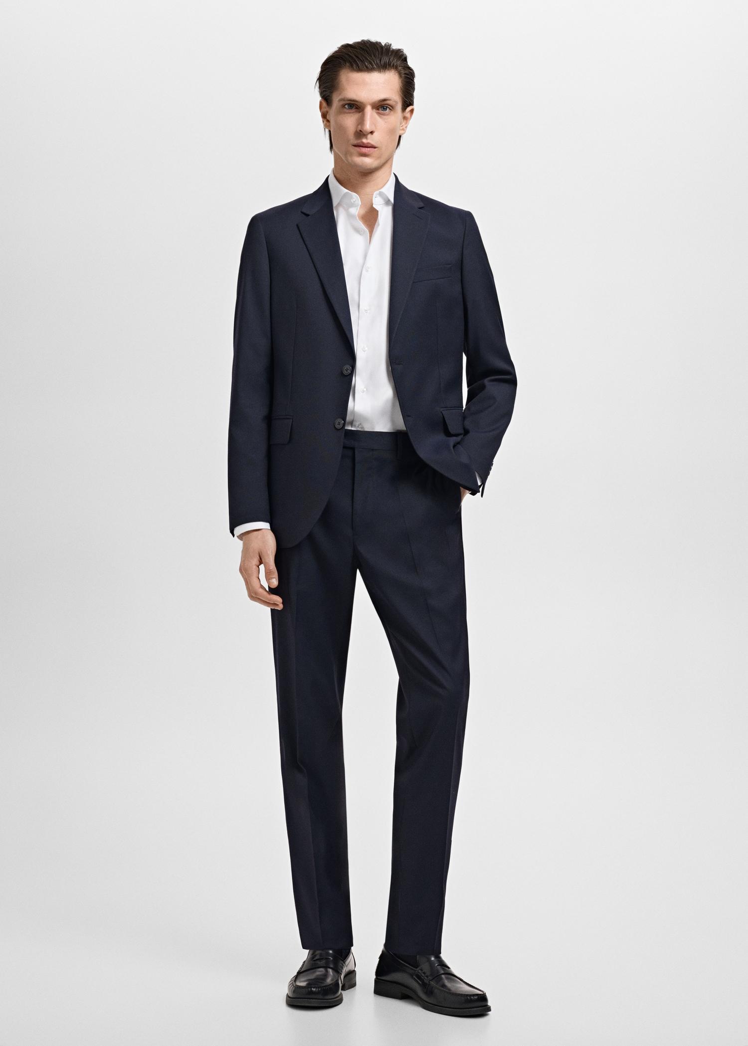 Slim-fit cotton suit shirt - Men | MANGO USA Product Image