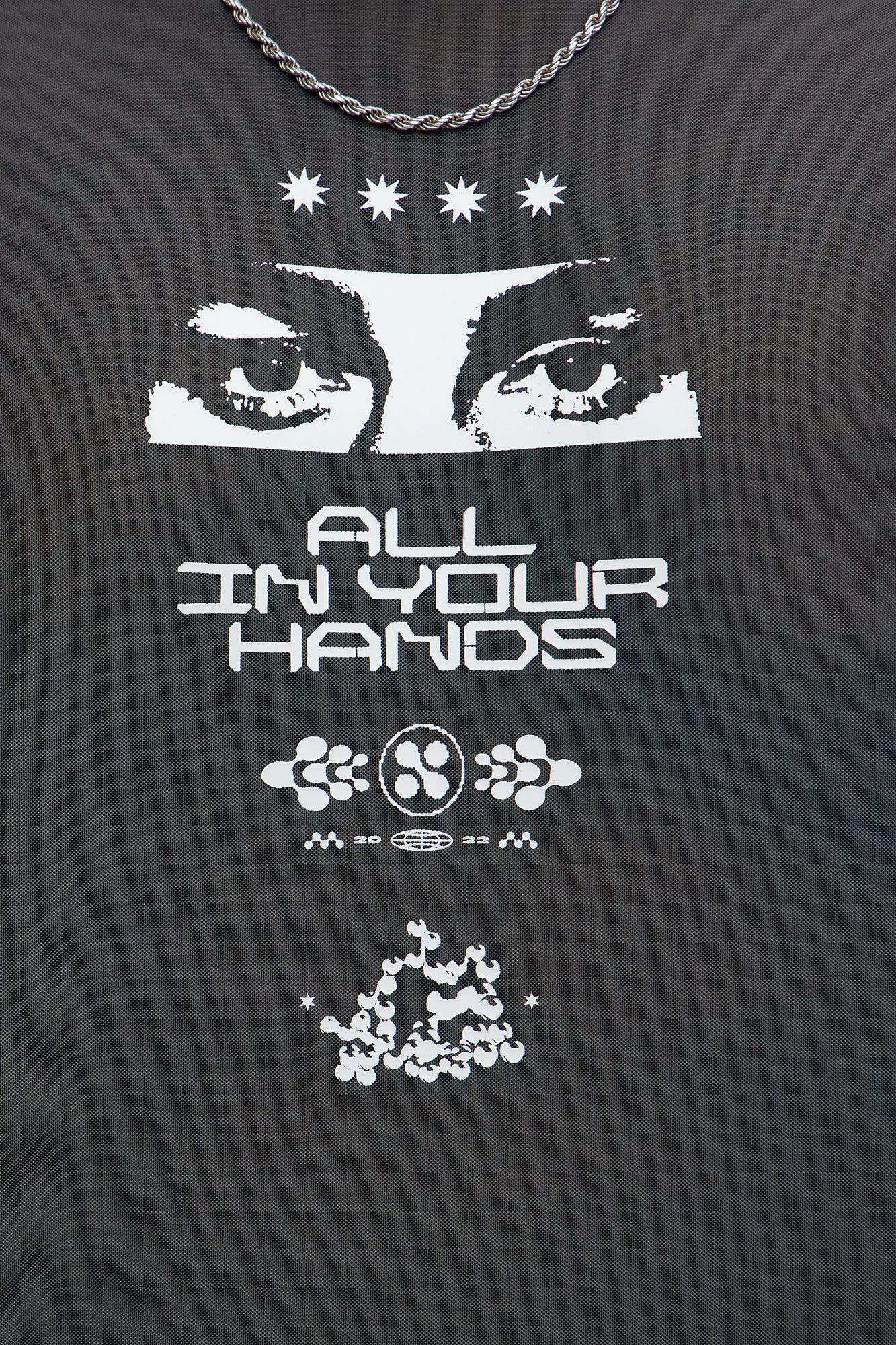 All In Your Hands Mesh Long Sleeve Tee - Grey Product Image