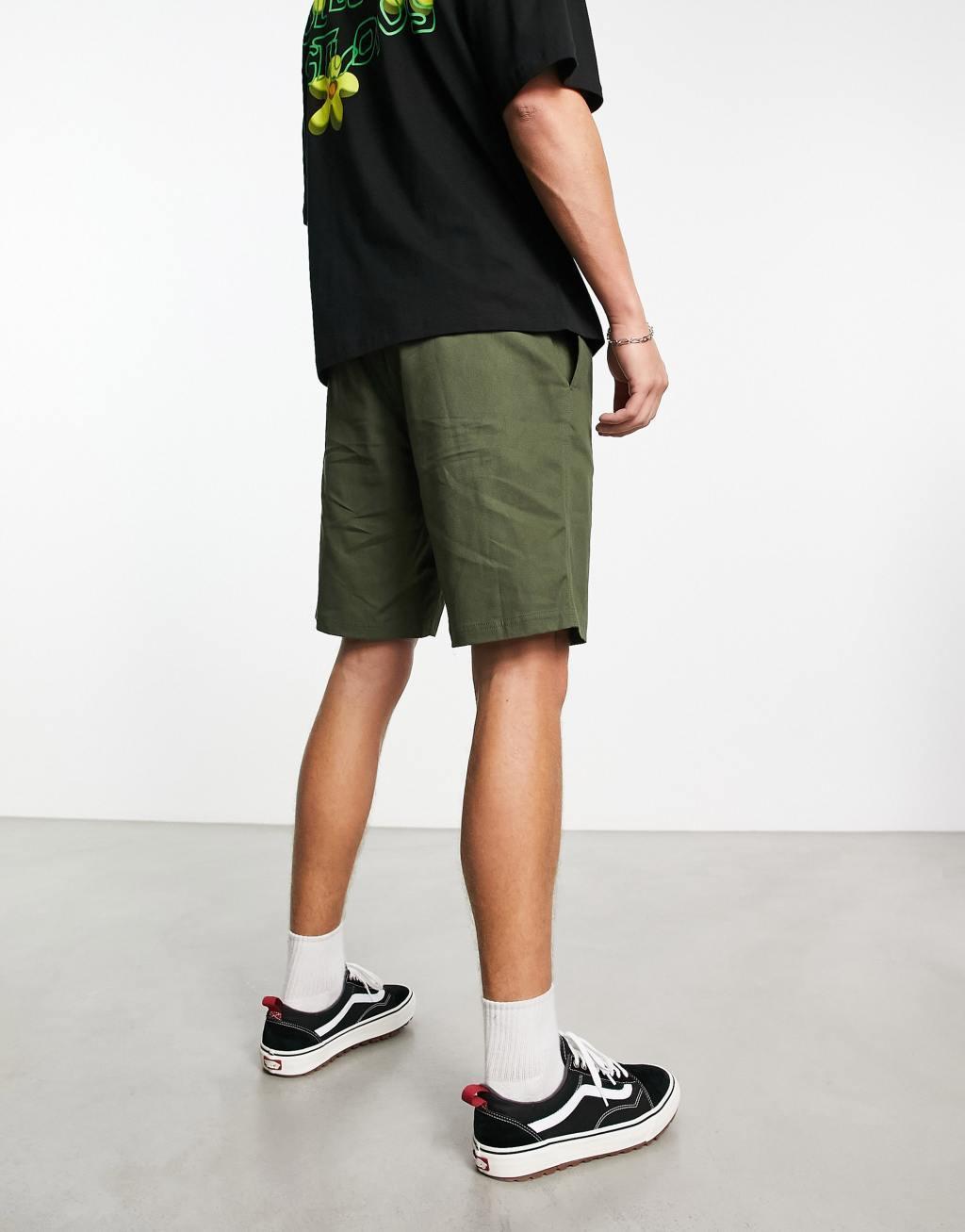 COLLUSION pull on shorts in dark khaki Product Image