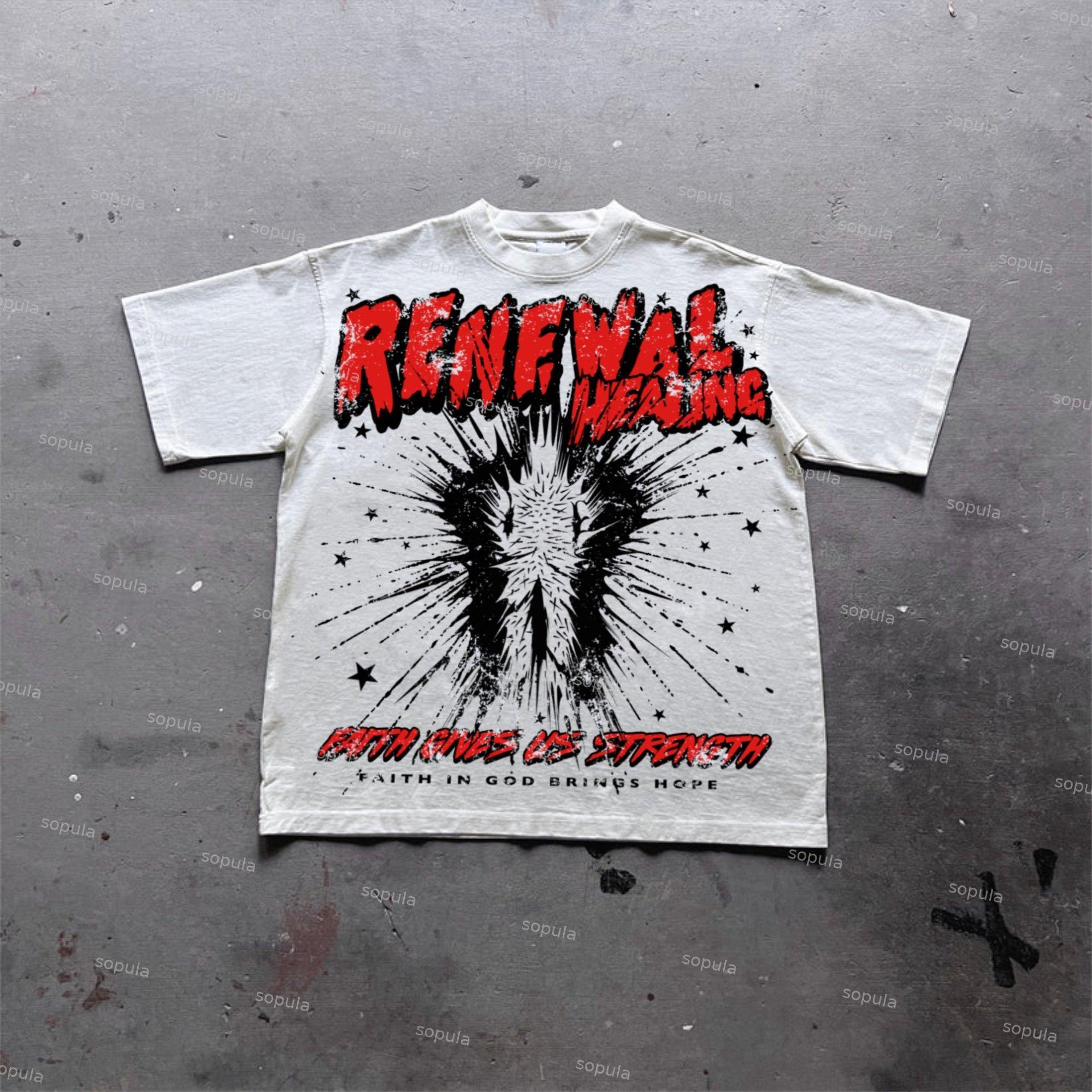 Rebirth - Vintage Old Graphic Cotton T-Shirt Product Image