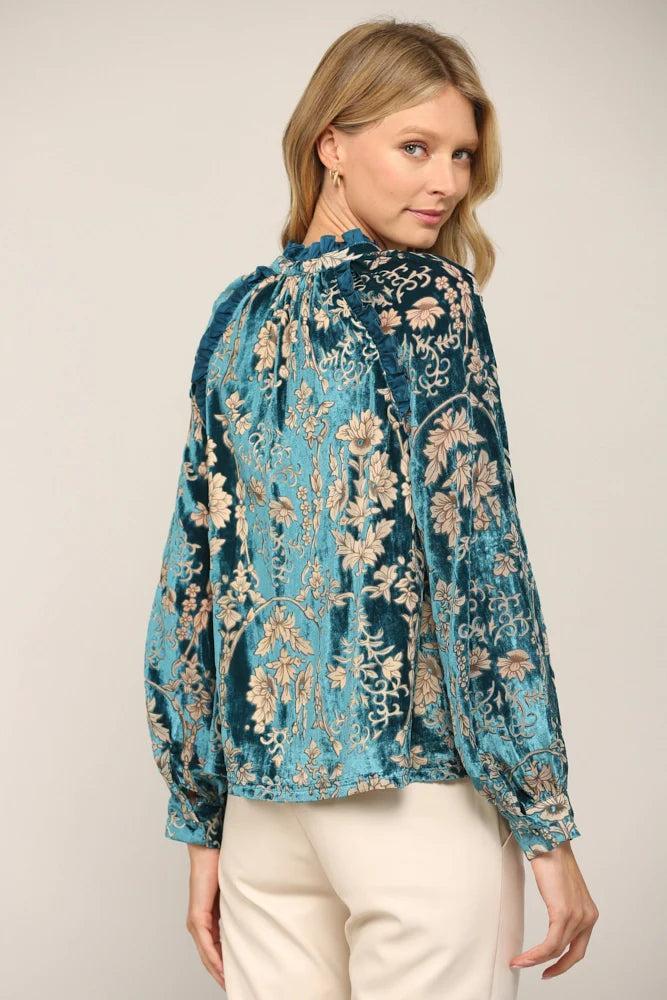 Burnout Velvet Blouse Product Image