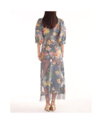 Silk Metallic Lace Dress Product Image
