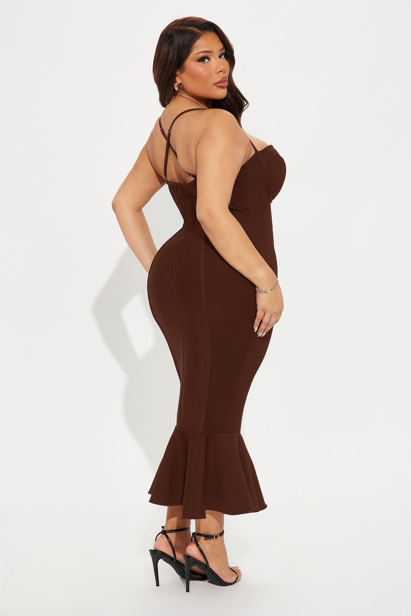 Speak The Truth Bandage Midi Dress - Plum Product Image