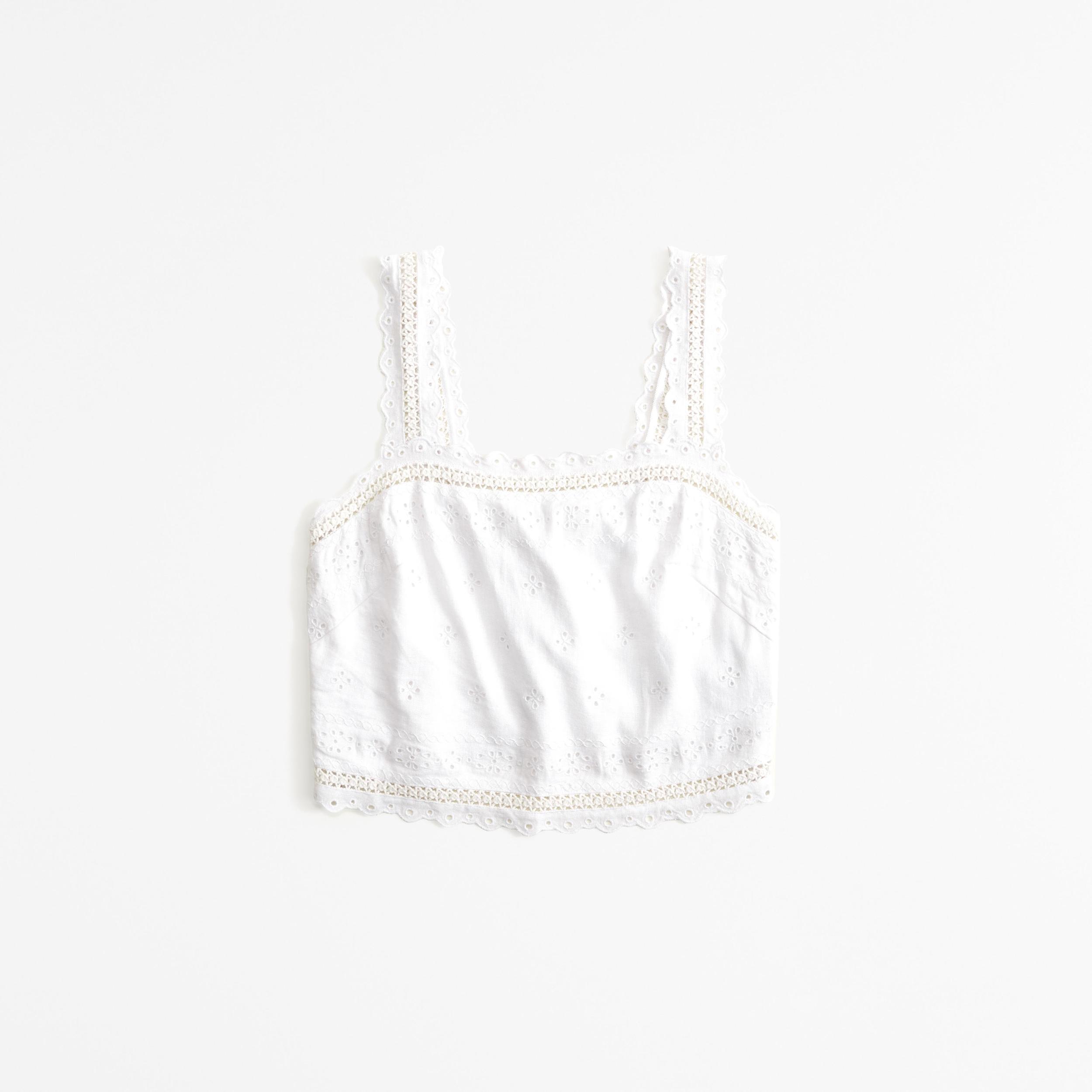 Linen-Blend Tie-Back Squareneck Top Product Image