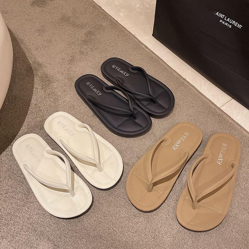 Faux Leather Flip Flops Product Image