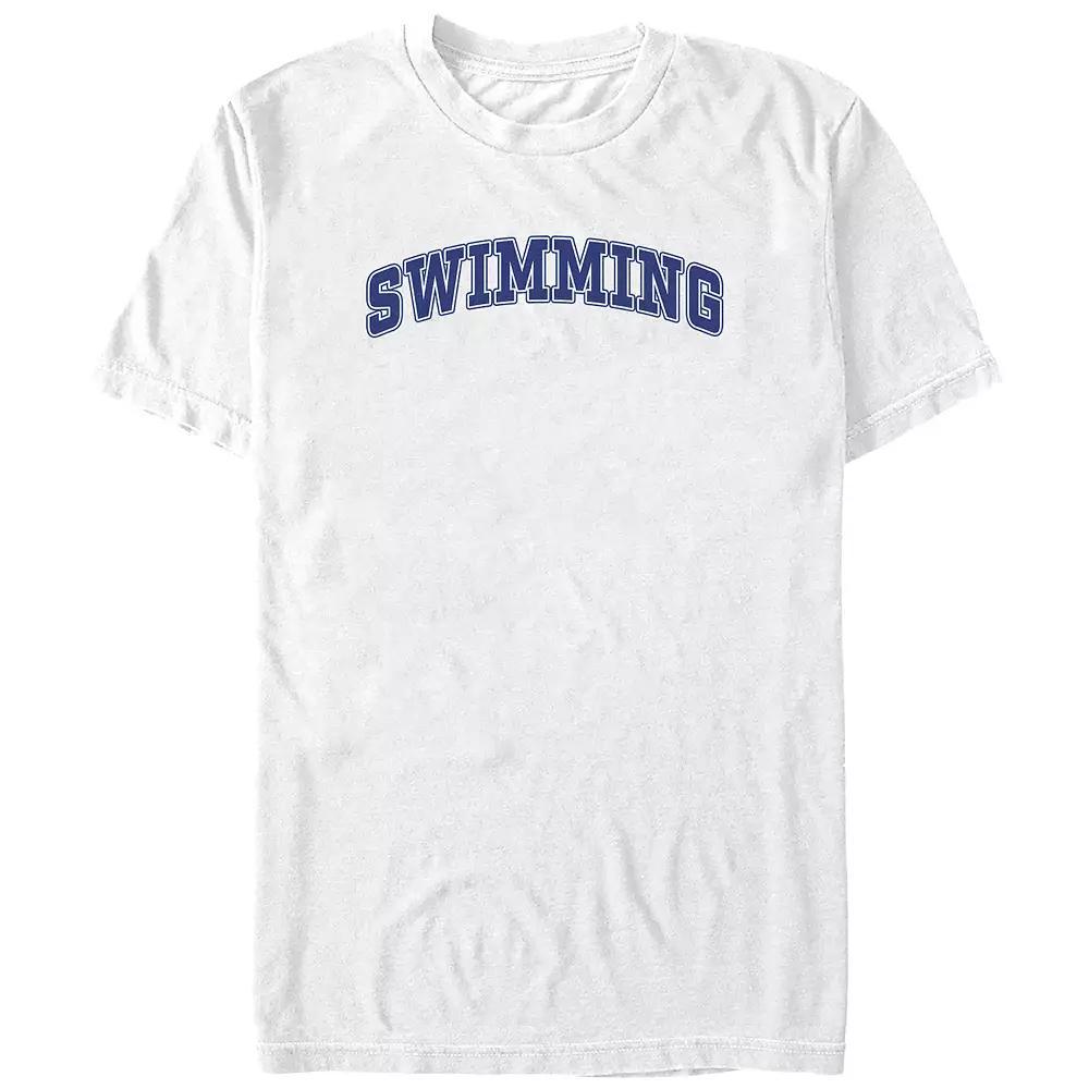 Big & Tall Swimming Graphic Tee, Men's, Size: 3XL Tall, White Product Image