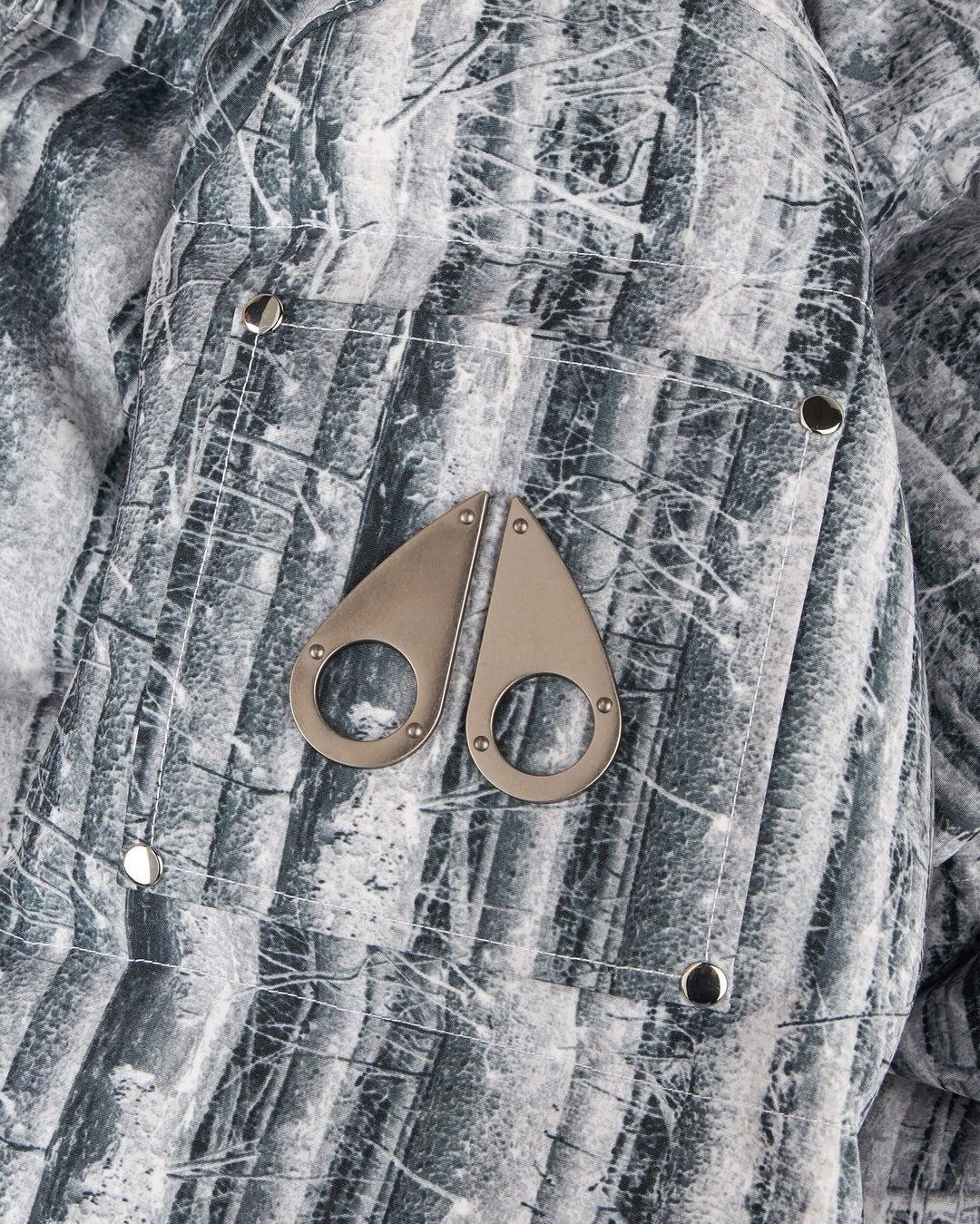 Moose Knuckles Mens Original 3Q Jacket in Forest Print with Black Shearling Product Image