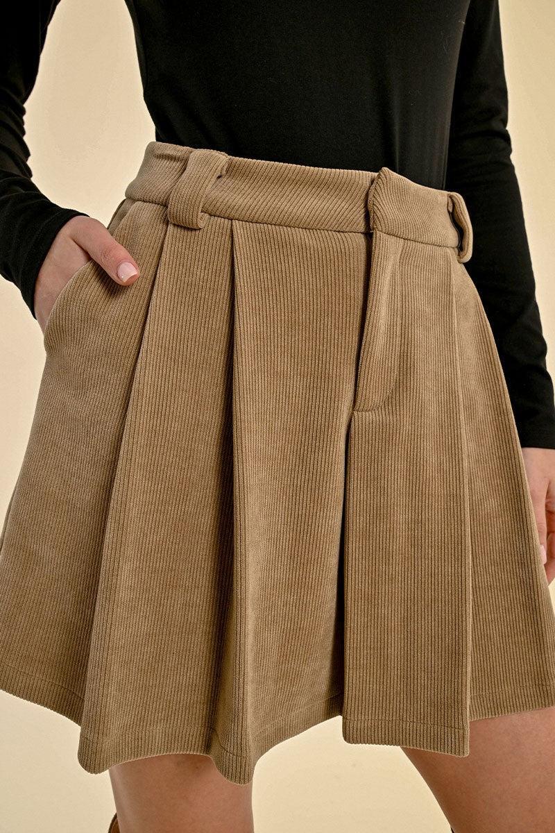 Short Skirt Pleated in Velvet Product Image