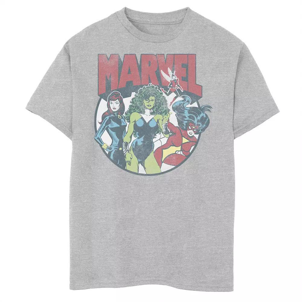 Boys 8-20 Marvel Women Group Circle Shot Graphic Tee, Boy's, Size: XS, Athletic Grey Product Image